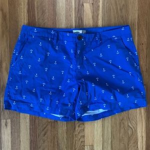 Old Navy Blue Twill Anchor Print Shorts